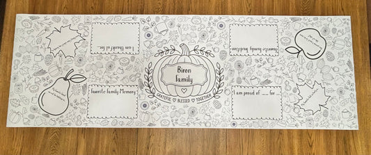 Personalized Fall Family Coloring Table runner