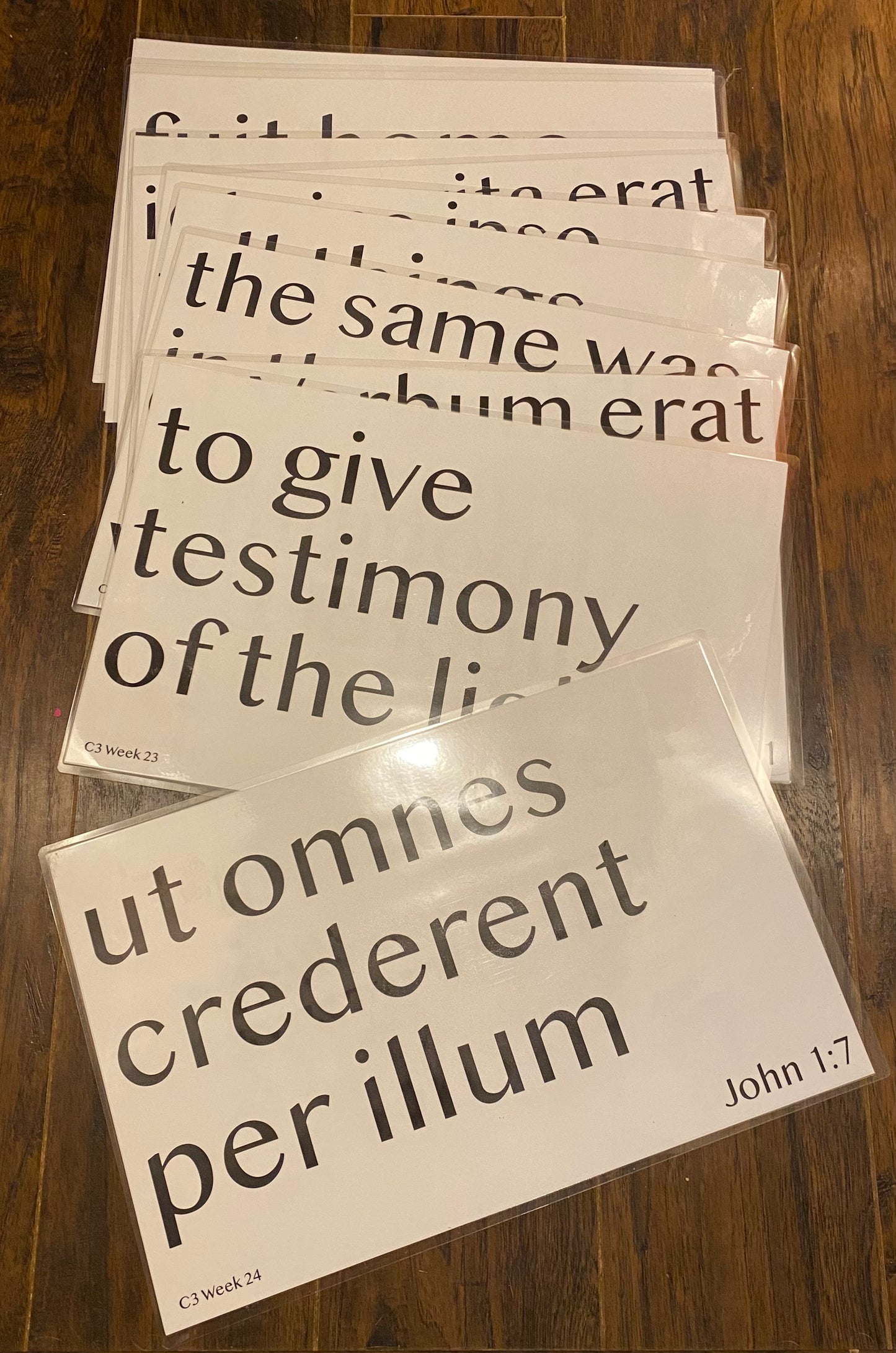John 1:1-7 Latin and English signs