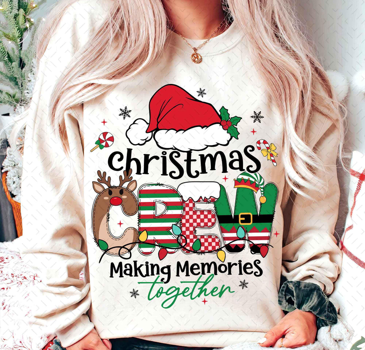 Christmas Crew TSHIRT- Cream