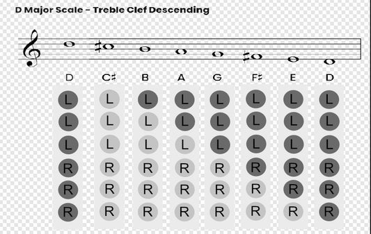 Music - D scale - Descending and Ascending - Tin Whistle