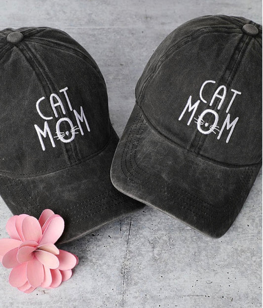 Cat Mom  baseball cap hat
