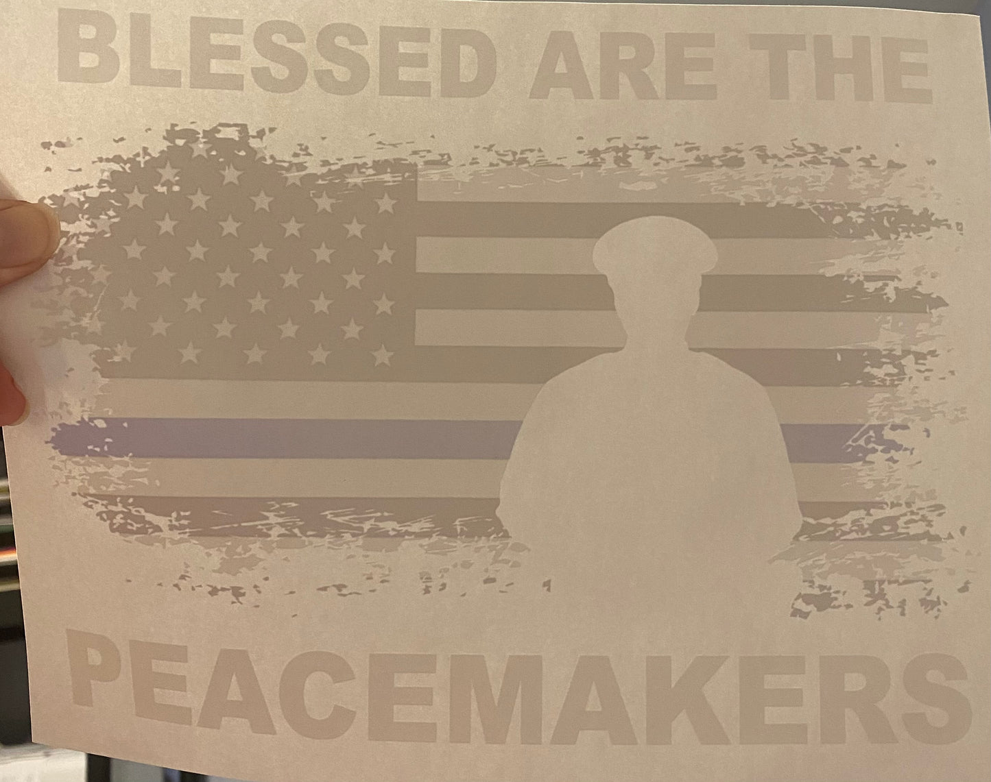 Blessed are the Peacemakers - Blue line