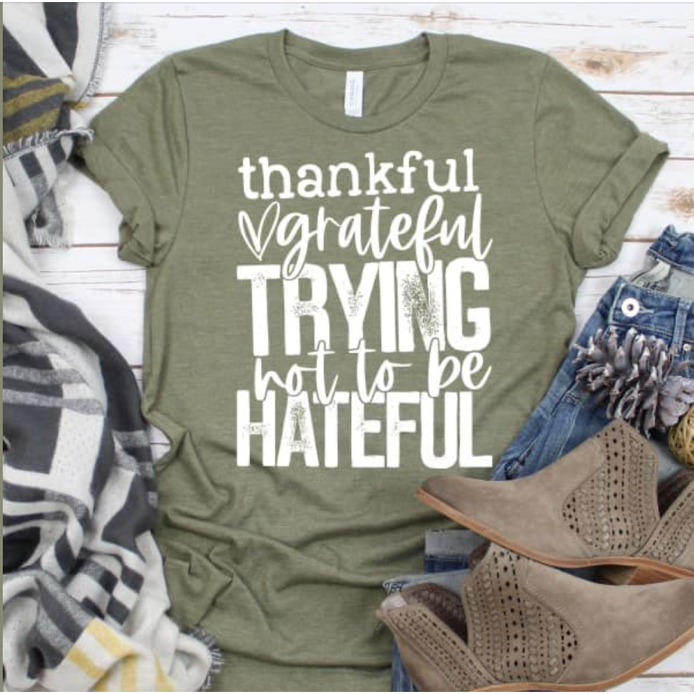 Thankful, Grateful trying not to be Hateful
